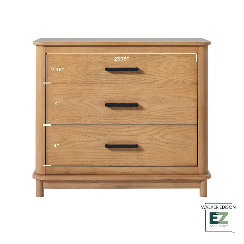 Table de chevet à 3 tiroirs avec assemblage de tiroirs ultra-facile
