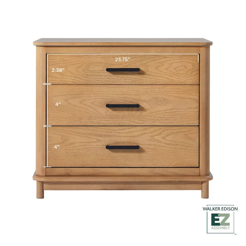 Table de chevet à 3 tiroirs avec assemblage de tiroirs ultra-facile