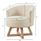 Fauteuil pivotant moderne en lin beige 27