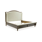 Lit capitonné marron/beige
