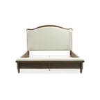 Lit capitonné marron/beige