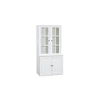 75.25Vitrine haute avec portes doubles en verre trempé, Vaisselier de style traditionnel pour salon, cuisine, maison
