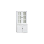 75.25Tall Display Cabinet with Tempered Glass Double Doors, Traditional Style China Cabinet for Living Room, Kitchen, Home