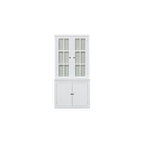 75.25Vitrine haute avec portes doubles en verre trempé, Vaisselier de style traditionnel pour salon, cuisine, maison