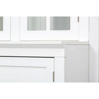 75.25Vitrine haute avec portes doubles en verre trempé, Vaisselier de style traditionnel pour salon, cuisine, maison