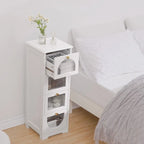 Meuble bas de salle de bain avec 4 tiroirs, petite armoire de rangement en bois