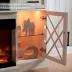 Meuble TV avec cheminée pour téléviseur de 80 pouces, meuble de divertissement, console multimédia