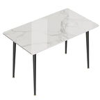 Table à manger moderne avec cadre en métal et plateau en pierre frittée Table de cuisine