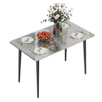 Table à manger moderne avec cadre en métal et plateau en pierre frittée Table de cuisine