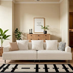 Canapé moderne à assise profonde avec oreillers, pieds hauts, canapé confortable pour salon, canapé d'appartement