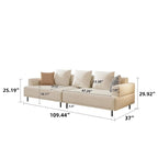 Canapé moderne à assise profonde avec oreillers, pieds hauts, canapé confortable pour salon, canapé d'appartement