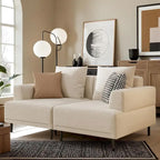 Canapé moderne à assise profonde avec oreillers, pieds hauts, canapé confortable pour salon, canapé d'appartement