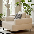 Canapé moderne à assise profonde avec oreillers, pieds hauts, canapé confortable pour salon, canapé d'appartement