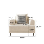 Canapé moderne à assise profonde avec oreillers, pieds hauts, canapé confortable pour salon, canapé d'appartement