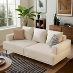 Canapé moderne à assise profonde avec oreillers, pieds hauts, canapé confortable pour salon, canapé d'appartement