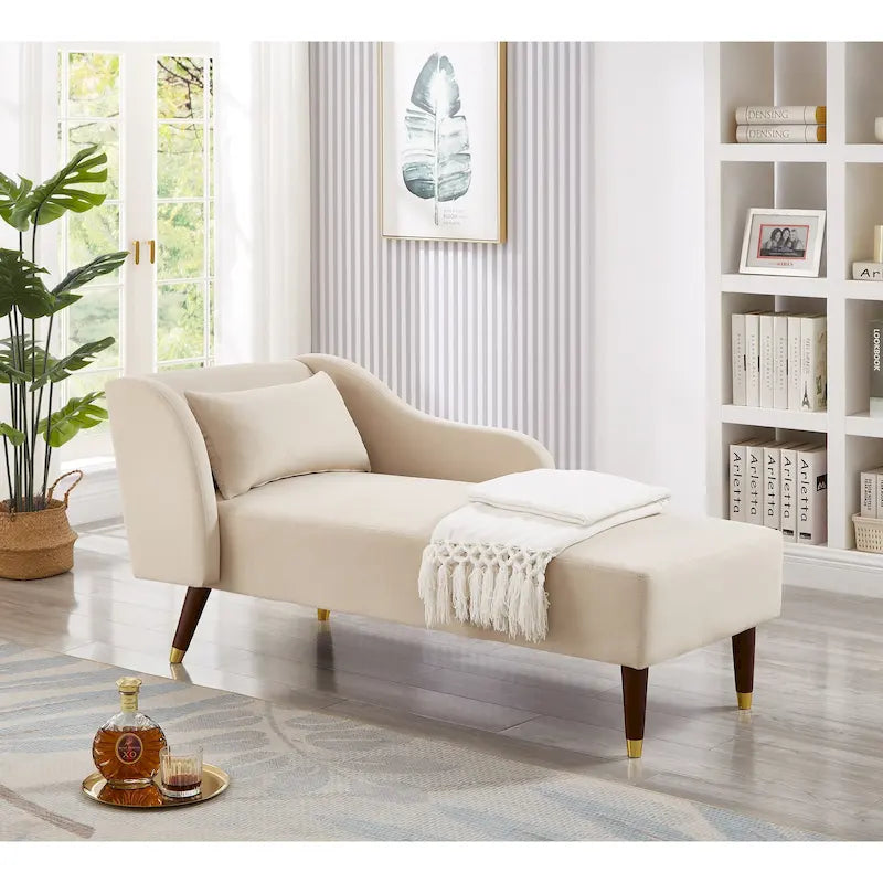 Chaise longue moderne en velours 29,50 x 55,90 x 28,70