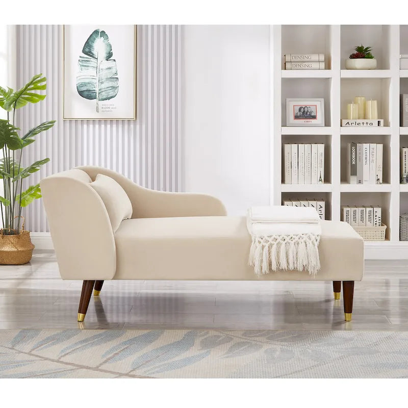Chaise longue moderne en velours 29,50 x 55,90 x 28,70