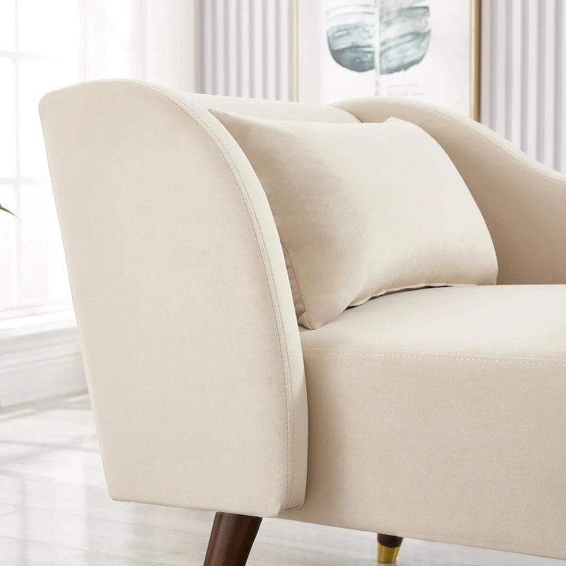 Chaise longue moderne en velours 29,50 x 55,90 x 28,70