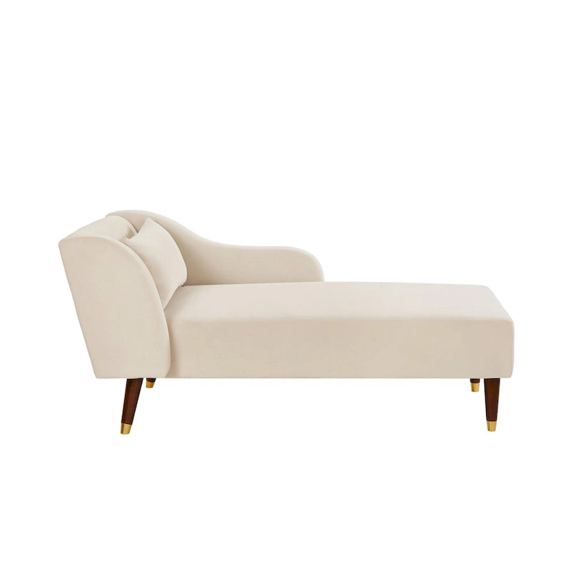 Chaise longue moderne en velours 29,50 x 55,90 x 28,70