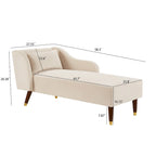 Chaise longue moderne en velours 29,50 x 55,90 x 28,70