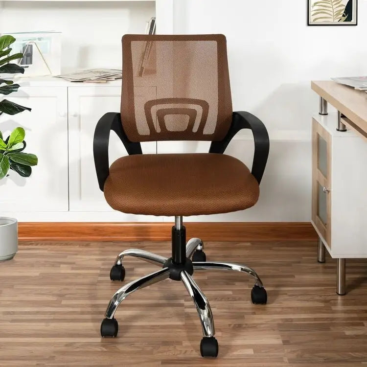 Fauteuil de bureau ergonomique en maille respirante avec design réglable, support lombaire et mobilité améliorée grâce à des roulettes pivotantes à 360°