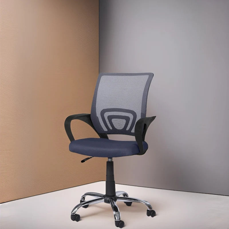 Fauteuil de bureau ergonomique en maille respirante avec design réglable, support lombaire et mobilité améliorée grâce à des roulettes pivotantes à 360°