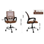 Fauteuil de bureau ergonomique en maille respirante avec design réglable, support lombaire et mobilité améliorée grâce à des roulettes pivotantes à 360°