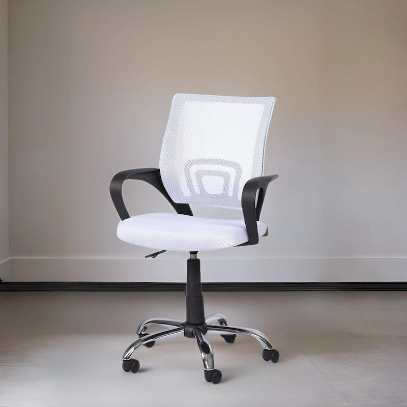 Fauteuil de bureau ergonomique en maille respirante avec design réglable, support lombaire et mobilité améliorée grâce à des roulettes pivotantes à 360°