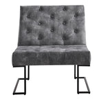Fauteuil d'appoint capitonné en velours