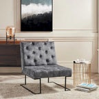 Fauteuil d'appoint capitonné en velours