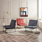 Fauteuil d'appoint capitonné en velours