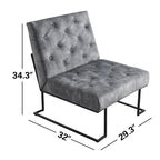 Fauteuil d'appoint capitonné en velours