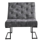 Fauteuil d'appoint capitonné en velours