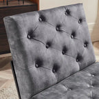 Fauteuil d'appoint capitonné en velours