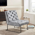 Fauteuil d'appoint capitonné en velours
