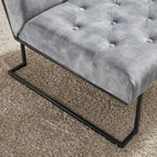 Fauteuil d'appoint capitonné en velours