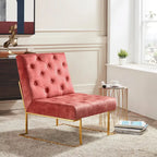 Fauteuil d'appoint capitonné en velours