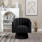 Fauteuil pivotant rond et cylindrique moderne en velours, avec accoudoirs, pour salon