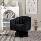 Fauteuil pivotant rond et cylindrique moderne en velours, avec accoudoirs, pour salon