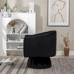 Fauteuil pivotant rond et cylindrique moderne en velours, avec accoudoirs, pour salon
