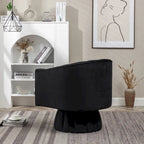 Fauteuil pivotant rond et cylindrique moderne en velours, avec accoudoirs, pour salon