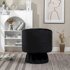 Fauteuil pivotant rond et cylindrique moderne en velours, avec accoudoirs, pour salon