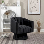 Fauteuil pivotant rond et cylindrique moderne en velours, avec accoudoirs, pour salon