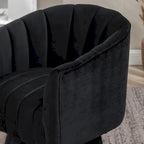 Fauteuil pivotant rond et cylindrique moderne en velours, avec accoudoirs, pour salon