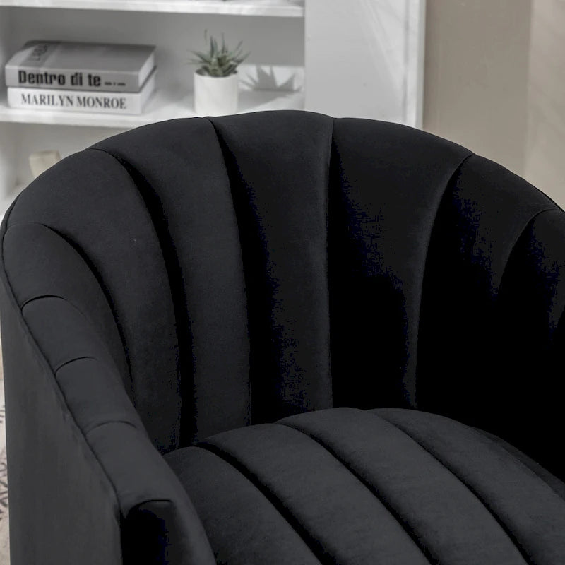 Fauteuil pivotant rond et cylindrique moderne en velours, avec accoudoirs, pour salon