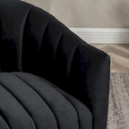 Fauteuil pivotant rond et cylindrique moderne en velours, avec accoudoirs, pour salon
