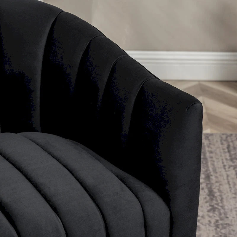 Fauteuil pivotant rond et cylindrique moderne en velours, avec accoudoirs, pour salon