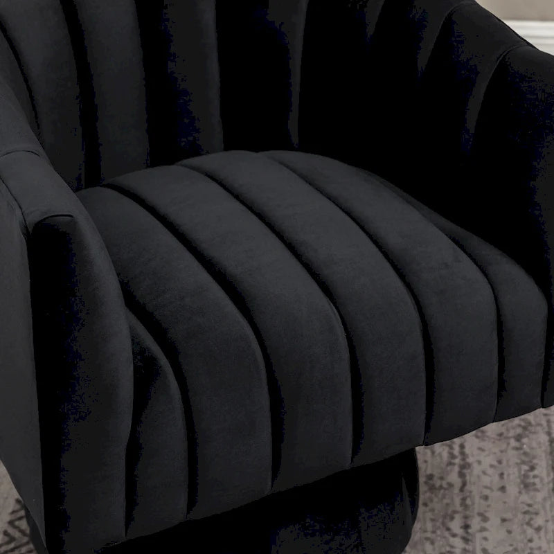 Fauteuil pivotant rond et cylindrique moderne en velours, avec accoudoirs, pour salon