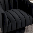 Fauteuil pivotant rond et cylindrique moderne en velours, avec accoudoirs, pour salon
