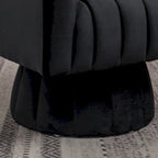 Fauteuil pivotant rond et cylindrique moderne en velours, avec accoudoirs, pour salon